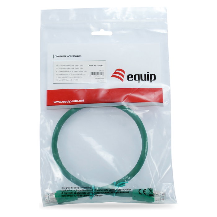 Equip Cable de Red Cat8.1 S/FTP 2xRJ45 0.50m Verde (SSTP) PI