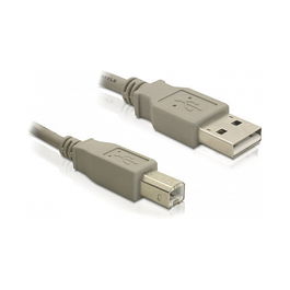DeLOCK Cable USB 2.0, Conector Macho USB-A a USB-B, Longitud 3 Metros, Gris, Ref. 82216