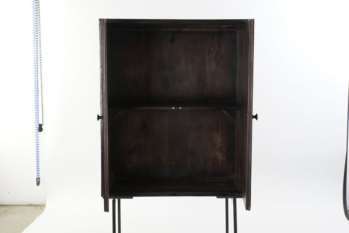 DKD Home Decor Aparador Mango y Metal Marrón Oscuro