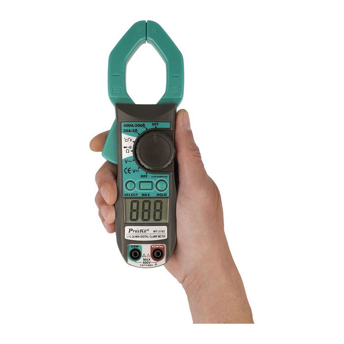 Proskit Pinza Amperimétrica Multifunción MUL016 400A CA Voltaje CC/CA Resistencia Continuidad Temperatura