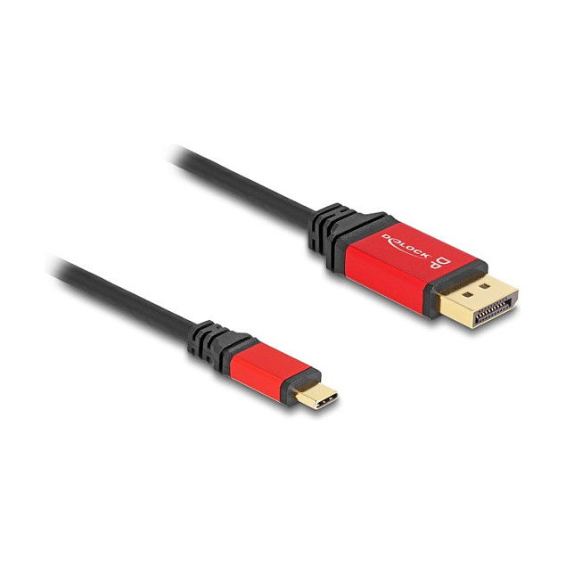 Delock Cable USB Type-C a DisplayPort (DP Alt Mode) 8K 60Hz HDR, 3m, Negro y Rojo, Conector Chapado en Oro, DP 1.4, Plug & Play, Envase para Colgar Delock Cable USB Type-C a DisplayPort (DP Alt Mode) 8K 60Hz HDR, 3m, Negro y Rojo, Conector Chapado en Oro, DP 1.4, Plug & Play, Envase para Colgar