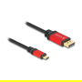 Delock Cable USB Type-C a DisplayPort (DP Alt Mode) 8K 60Hz HDR, 3m, Negro y Rojo, Conector Chapado en Oro, DP 1.4, Plug & Play, Envase para Colgar