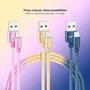 Nano Cable 10.10.0401-CO2 Cable USB 2.0 Lightning Macho a USB A Macho, 1m, Pack 3 Unidades, Rosa, Dorado, Azul Pacífico