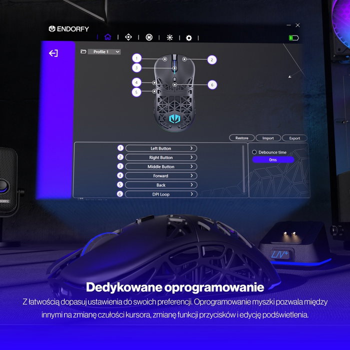 Endorfy LIV Plus Wireless Negro 26000 DPI