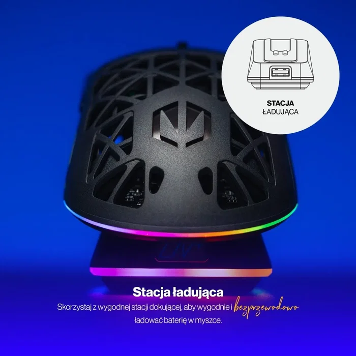 ENDORFY LIV Plus Wireless Ratón Gaming Ultraligero con Sensor PixArt PAW3395 26000DPI y Base de Carga