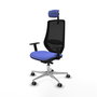 PIQUERAS Y CRESPO Silla de oficina Mardos con mecanismo Sincro/Traslack, Azul claro y Negro