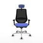 PIQUERAS Y CRESPO Silla de oficina Mardos con mecanismo Sincro/Traslack, Azul claro y Negro