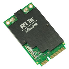 MikroTik R11e-2HnD Tarjeta WiFi Interna Mini PCI Express, Wi-Fi 4 (802.11n), Doble Banda, Chipset AR9580, 2x Conector uFL, Color Verde/Negro
