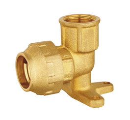 Codo de latón con placa 20-1/2 para polietileno ALRECP2012