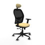PIQUERAS Y CRESPO Silla de oficina Jorquera con Mecanismo Sincro/Traslack Crema y Negro