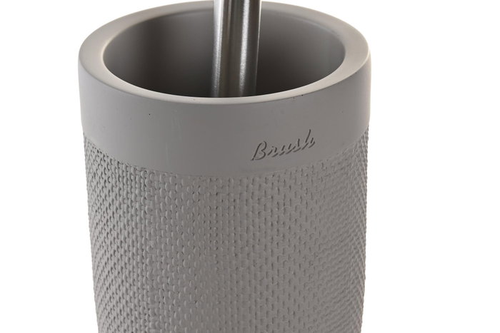 DKD Home Decor Escobillero Cemento Inox 10x10x37 Mate Gris