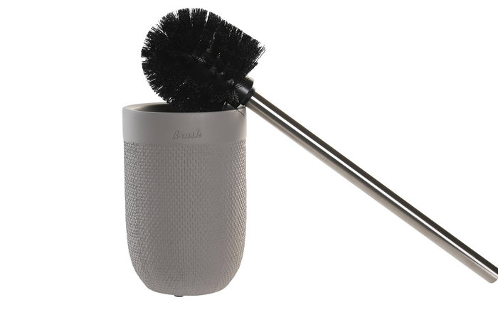 DKD Home Decor Escobillero Cemento Inox 10x10x37 Mate Gris