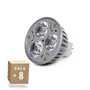 Pack 8 Bombillas LED GU5,3 6W 515Lm 3000ºK 40.000H CA-MR16-9W-WW-PK8-AP