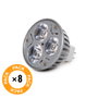 Pack 8 Bombillas LED GU5,3 6W 515Lm 3000K Blanco Cálido