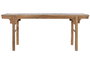 DKD Home Decor Consola Natural Marron Oscuro 194.5x50.5x82.5 cm Teca Reciclada Hecho a Mano