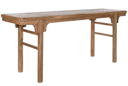 DKD Home Decor Consola Natural Marron Oscuro 194.5x50.5x82.5 cm Teca Reciclada Hecho a Mano