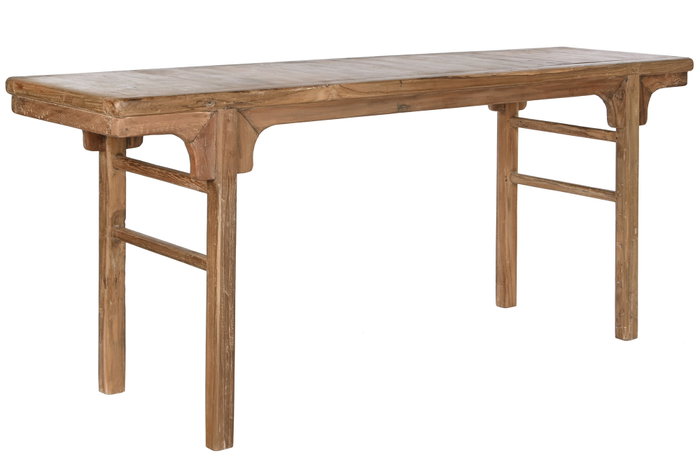 DKD Home Decor Consola Natural Marron Oscuro 194.5x50.5x82.5 cm Teca Reciclada Hecho a Mano DKD Home Decor Consola Natural Marron Oscuro 194.5x50.5x82.5 cm Teca Reciclada Hecho a Mano