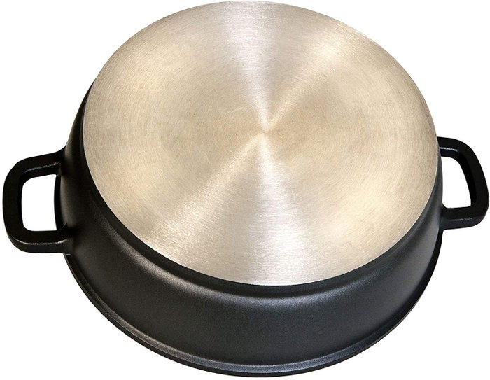 WECOOK Cazuela Baja EcoStone de 28 cm con Tapa de Aluminio Fundido 5 mm