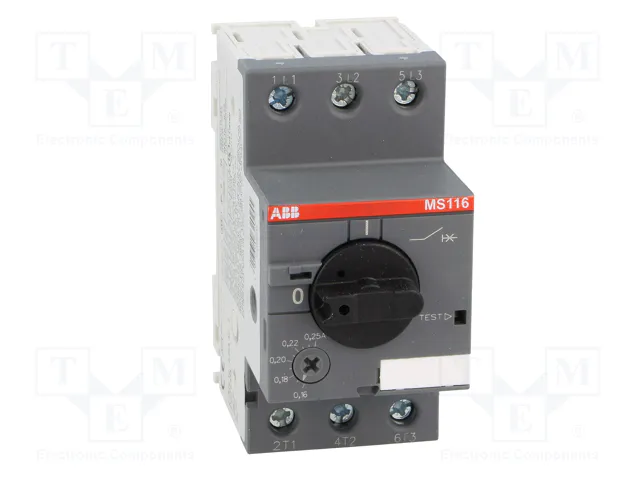 ABB MS116-0.25 Interruptor motorizado 0,06kW 208÷690VAC ABB MS116-0.25 Interruptor motorizado 0,06kW 208÷690VAC