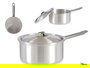 Kinvara Cazo de Aluminio con Tapa 16 cm, Capacidad 1.5 L, Apto para Gas y Horno, Color Plata (Set de 10)