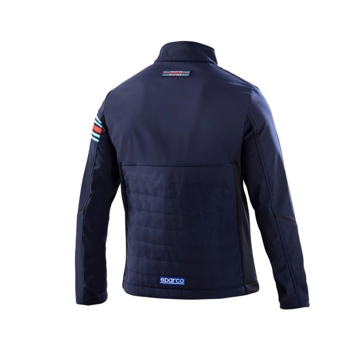 Sparco Chaqueta Softshell Martini Racing S01363MRBM5XXL Talla XXL Azul Marino Tejido Técnico 3 Capas Resistente al Viento Forro Polar Elástico