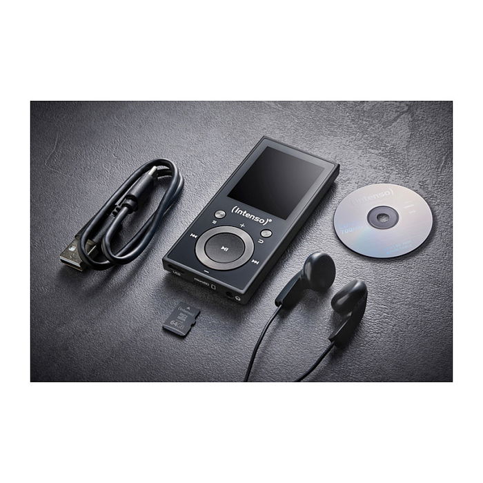 Intenso Video Scooter BT - Reproductor MP3/MP4, Pantalla LCD de 1.8", 64 GB, Bluetooth 5.0, 18h Autonomía, USB-C, Negro