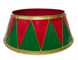 DKD Home Decor Base para Árbol de Navidad de Metal en Dorado, Rojo y Verde