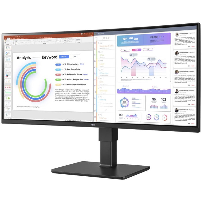 LG 34BQ77QB-B Monitor UltraWide IPS 34 pulgadas UWQHD (3440x1440) 5ms 2xHDMI DisplayPort USB-C VESA Altavoces