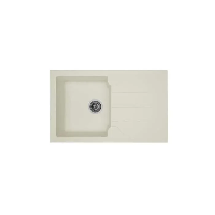 Stradour Fregadero de Cocina Empotrado 1 Recipiente + 1 Escurridor Aloa Resina Blanco 81 x 50 cm