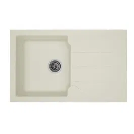 Stradour Fregadero de Cocina Empotrado 1 Recipiente + 1 Escurridor Aloa Resina Blanco 81 x 50 cm