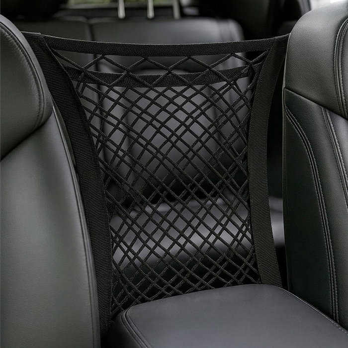 NK Protector para asiento de coche con enganche cinturón y separador para mascotas de poliéster negro