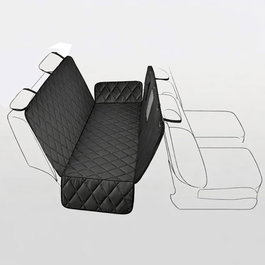 NK Protector para asiento de coche con enganche cinturón y separador para mascotas de poliéster negro