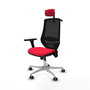 PIQUERAS Y CRESPO Silla de oficina Mardos con mecanismo Sincro, Rojo y Negro
