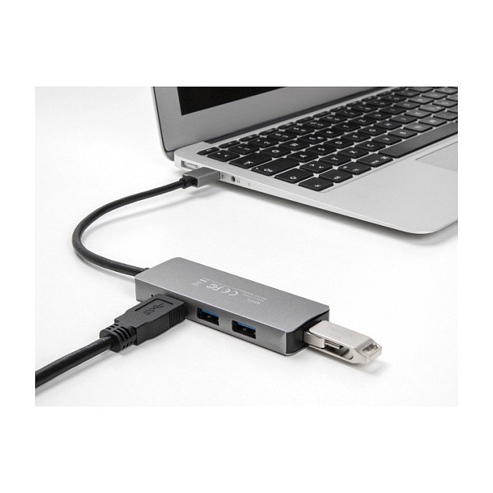 DeLOCK Hub USB de 4 puertos 5 Gbps con conectores laterales Gris DeLOCK Hub USB de 4 puertos 5 Gbps con conectores laterales Gris