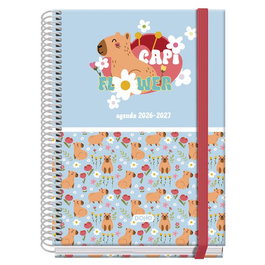 Agenda Escolar (2026-27) Dohe Prime Espiral Tapa Extra A5 S/V Con Goma Capi Flower