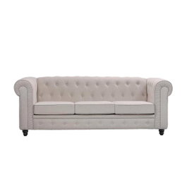 DKD Home Decor Sofá de Poliéster y Madera en Crema