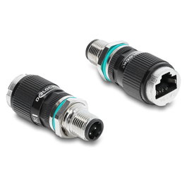 DeLOCK 90662 Adaptador M12 4 Pin a RJ45 Negro
