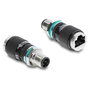 DeLOCK 90662 Adaptador M12 D-coded 4 pin macho a RJ45 hembra para montaje recto