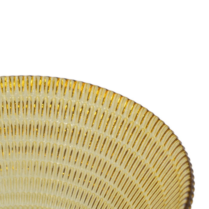 Bowl Amarillo Cristal Decoración 14 X 14 X 6 cm (Set de 4)