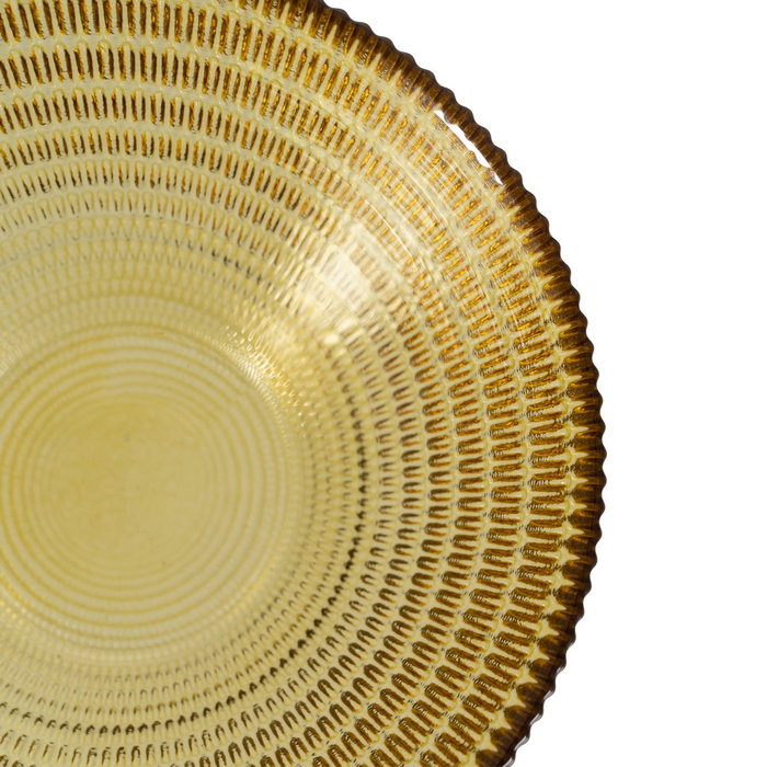 Bowl Amarillo Cristal Decoración 14 X 14 X 6 cm (Set de 4)