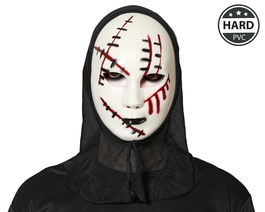 Mascara Blanca De Asesino Con Cicatrices Fantasma Unisex Adulto Para Halloween