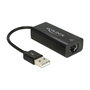 DeLOCK Adaptador de Red USB 2.0 a Ethernet RJ45 10/100 Mbps Plug & Play, Referencia 62595, Tipo-A