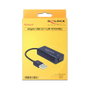 DeLOCK Adaptador de Red USB 2.0 a Ethernet RJ45 10/100 Mbps Plug & Play, Referencia 62595, Tipo-A