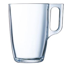 Arc Taza Mug Voluto - 400 ml (40 cl), Vidrio, 12.3 cm (h) x 11.1 cm (d), Borde Grueso (Set de 6)
