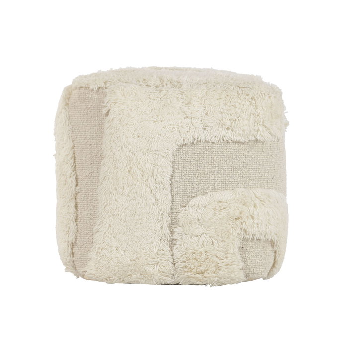 DKD Home Decor Reposapiés de Lana y Madera Crudo