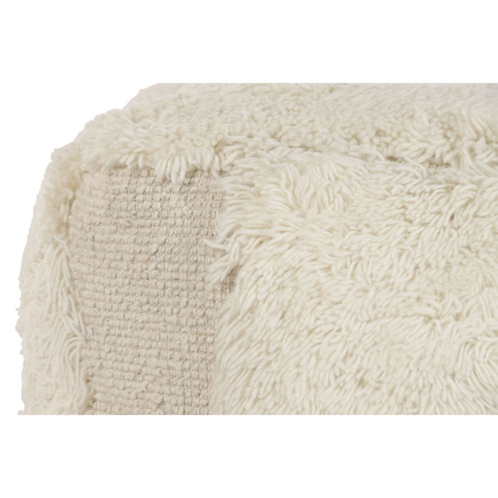 DKD Home Decor Reposapiés de Lana y Madera Crudo