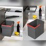 Emuca Contenedor de reciclaje para fijación a la puerta del mueble Recycle, 1 vaso extraíble de 15 litros, Plástico gris antracita