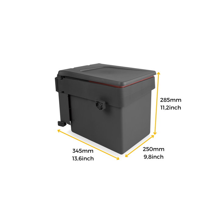Emuca Contenedor de reciclaje para fijación a la puerta del mueble Recycle, 1 vaso extraíble de 15 litros, Plástico gris antracita Emuca Contenedor de reciclaje para fijación a la puerta del mueble Recycle, 1 vaso extraíble de 15 litros, Plástico gris antracita