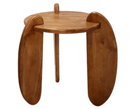 DKD Home Decor Mesita Auxiliar Mango Marrón Abstracto