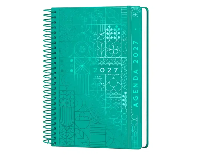 Liderpapel Agenda de Oficina 2027 Syros Día por Página A5 Turquesa